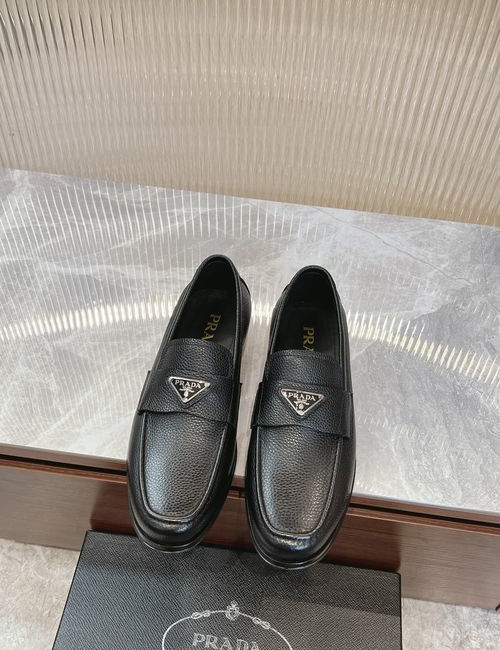 Prada Top Grade Leather Casual Dress Shoes