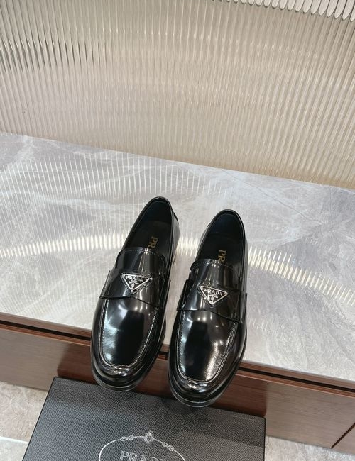 Prada Top Grade Leather Casual Dress Shoes