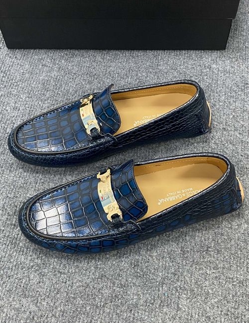 Dolce & Gabbana DG Leather Casual Loafers With Rubber Sole