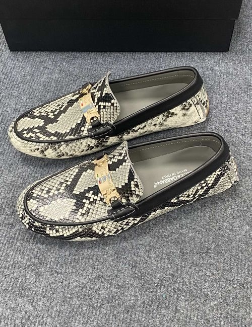 Dolce & Gabbana DG Leather Casual Loafers With Rubber Sole