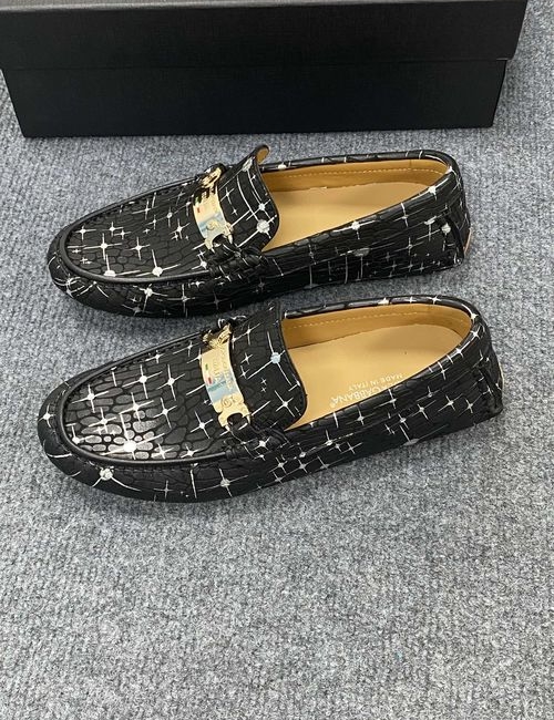 Dolce & Gabbana DG Leather Casual Loafers With Rubber Sole