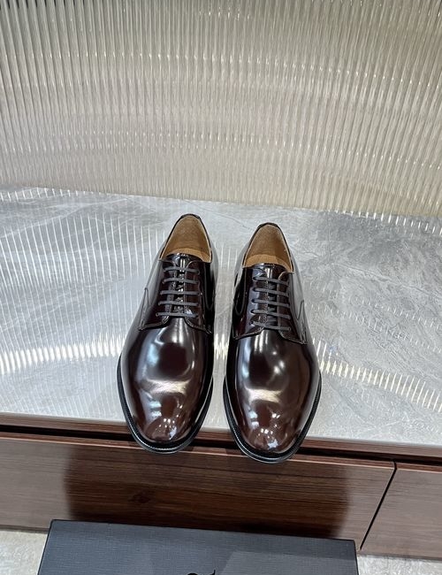 Christian Dior CD Timeless Dark Brown Patent Leather Derby Shoes