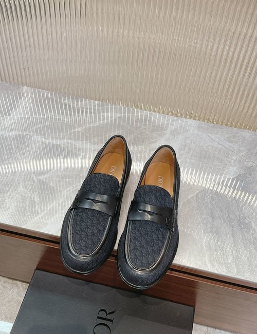 Christian Dior CD Granville Loafers Black Oblique Leather