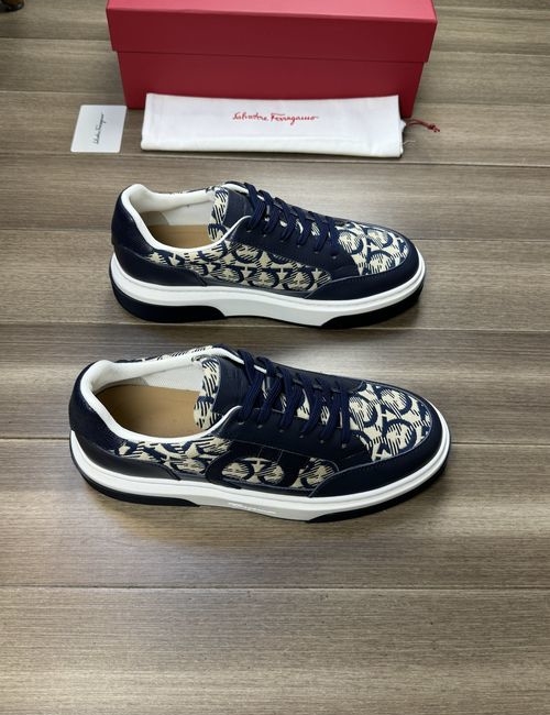 Ferragamo Premium Nappa Leather Casual Sneakers