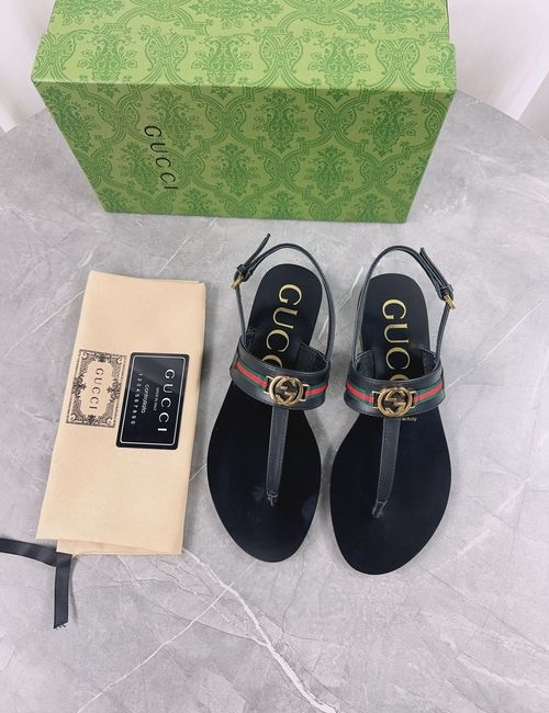 Gucci Embroidered Leather Slip-On Slides