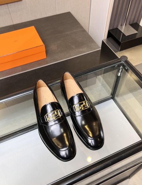 Hermes Patent Leather Cowhide Loafers