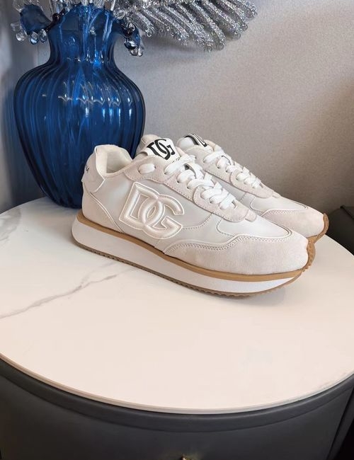 Dolce & Gabbana DG Leather Stitching Breathable Sneakers