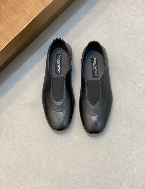 Dolce & Gabbana DG Litchi Grain Leather Loafers Hand Stitched