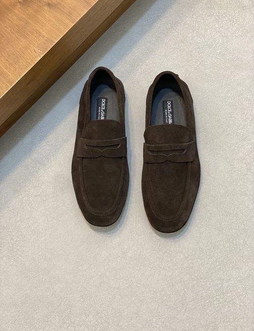 Dolce & Gabbana DG Litchi Grain Leather Loafers Hand Stitched