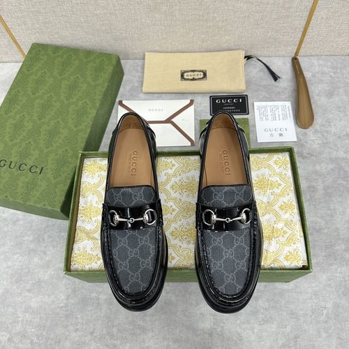 Gucci Metal G Buckle Loafers Burnished Leather Upper