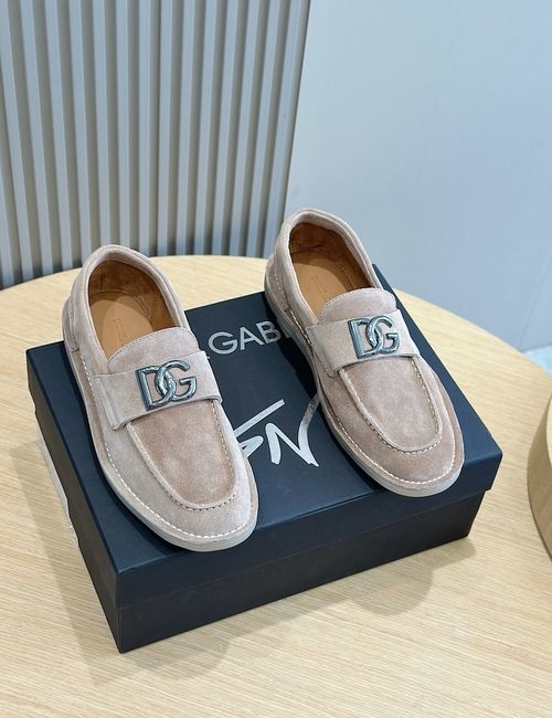 Dolce & Gabbana DG New Florio Suede Moccasin Shoes