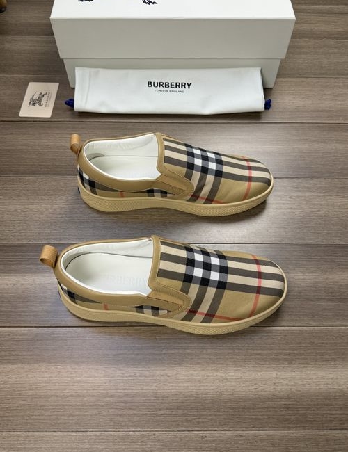 Burberry Patterned Fabric Leather Lined Casual Shoes