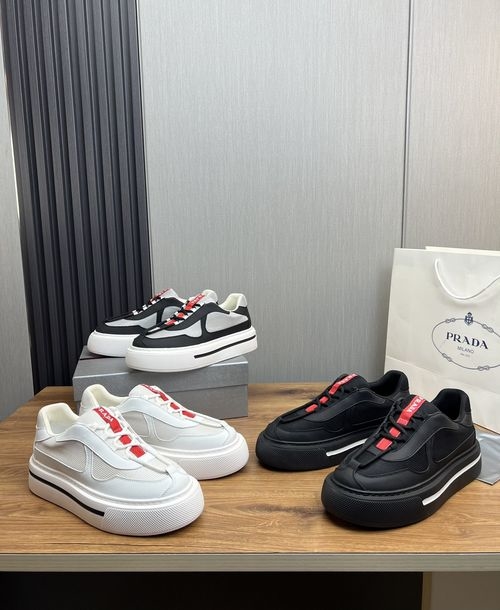 Prada Flyknit Cow Leather Casual Shoes With Original Sole