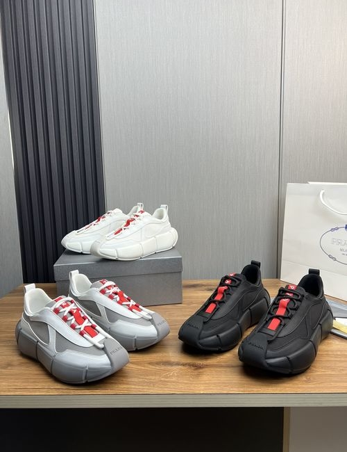 Prada Flyknit Leather Casual Shoes