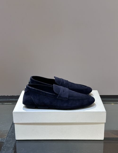 Dolce & Gabbana DG Calfskin Driving Loafers With Rubber Sole