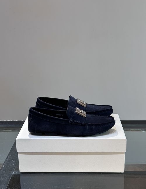 Dolce & Gabbana DG Calfskin Driving Loafers With Rubber Sole