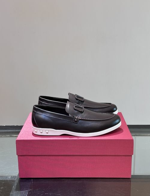 Valentino Loafers Cowhide Hardware Logo Rubber Sole