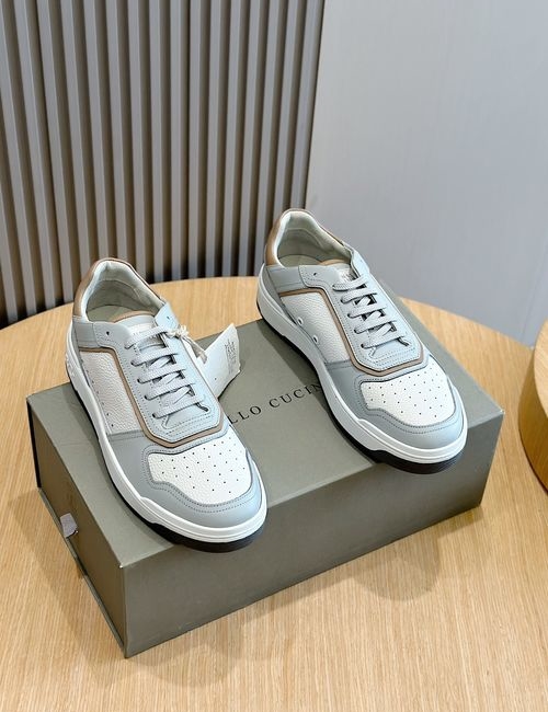 Brunello Cucinelli BC Suede Calfskin Sneakers With Fishbone Sole