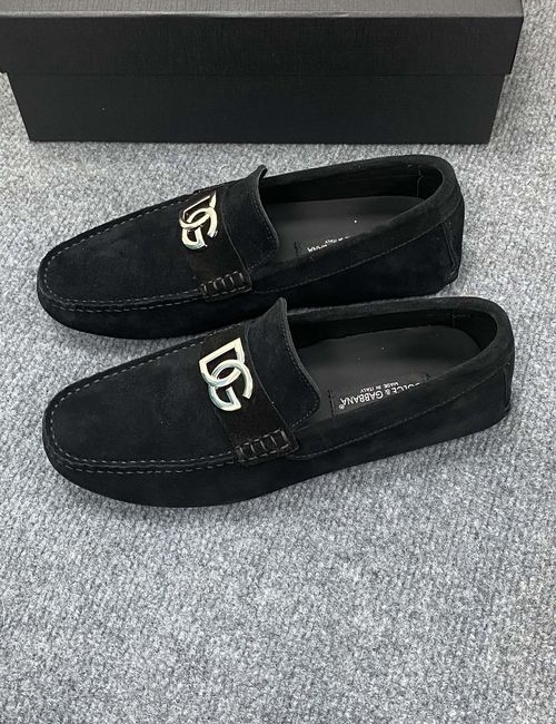 Dolce & Gabbana DG Leather Casual Loafers With Rubber Sole