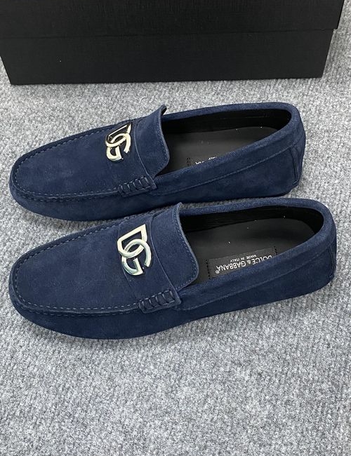 Dolce & Gabbana DG Leather Casual Loafers With Rubber Sole