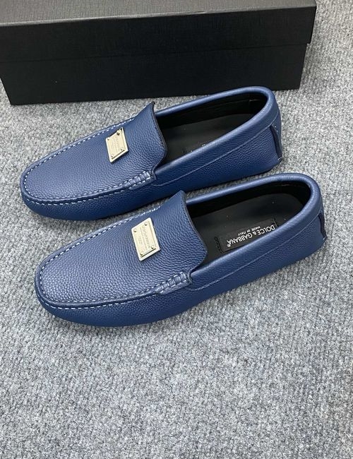 Dolce & Gabbana DG Leather Casual Loafers With Rubber Sole