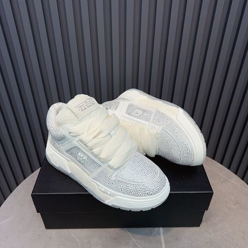 Ami Diamond-Studded Couple Sneakers With Thick Sole