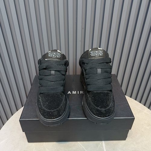 Ami Diamond-Studded Couple Sneakers With Thick Sole