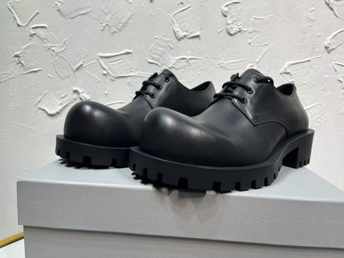 Balenciaga Hummer Round-toe Lace-up Leather Derby Shoes