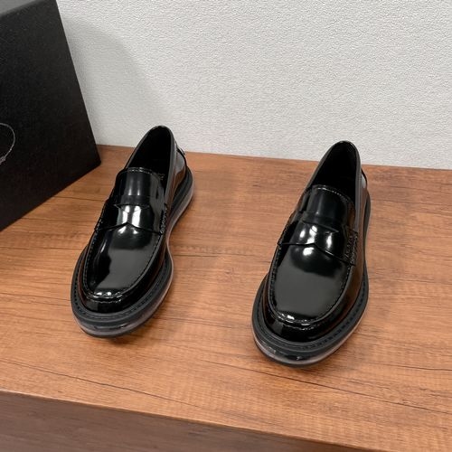Prada Patent Leather Penny Loafer Shoes