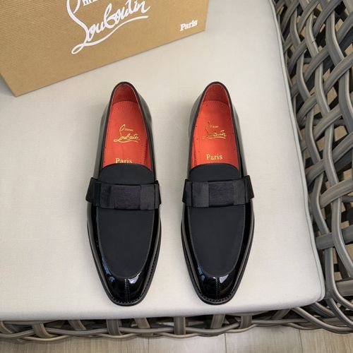 Christian Louboutin Cowhide Rivet Decor Leather Sole Shoes