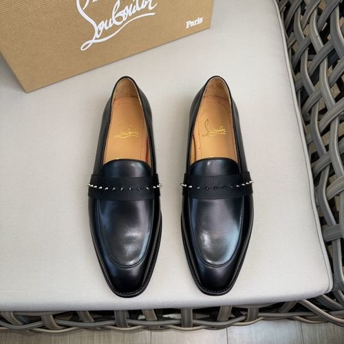 Christian Louboutin Cowhide Rivet Decor Leather Sole Shoes