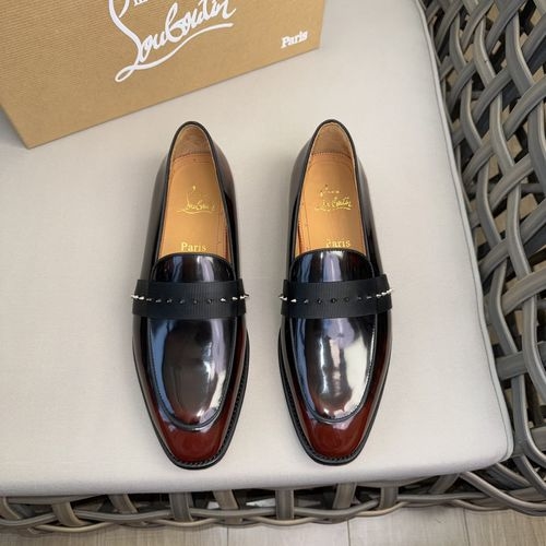 Christian Louboutin Cowhide Rivet Decor Leather Sole Shoes