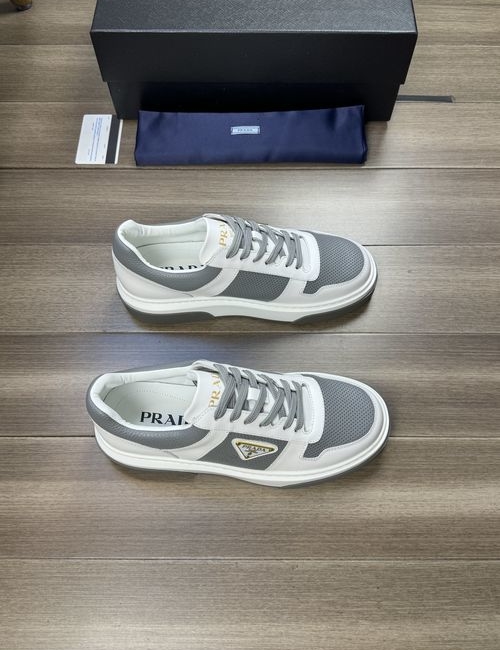 Prada Perforated Cowhide TPU Rubber Sole Shoes