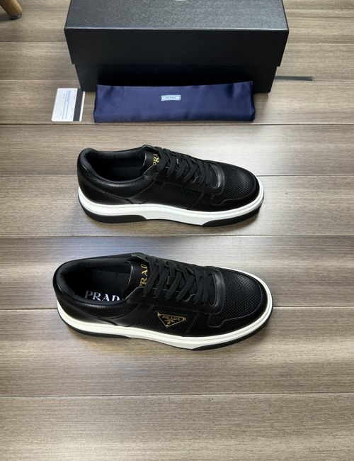 Prada Perforated Cowhide TPU Rubber Sole Shoes