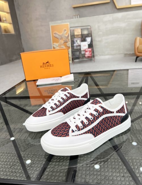 Hermes Genuine Leather Casual Sneakers