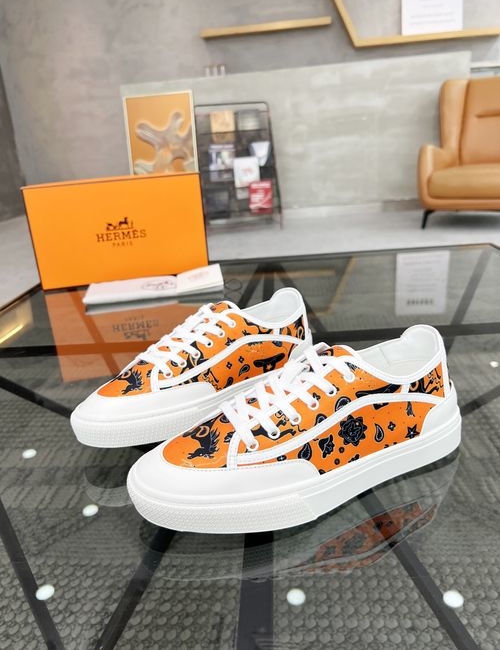 Hermes Genuine Leather Casual Sneakers