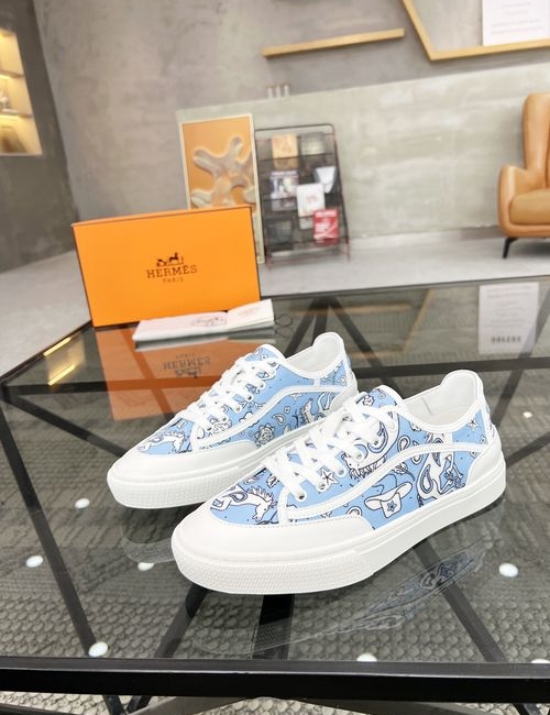 Hermes Genuine Leather Casual Sneakers