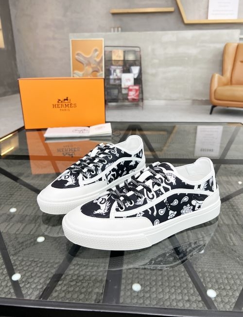 Hermes Genuine Leather Casual Sneakers