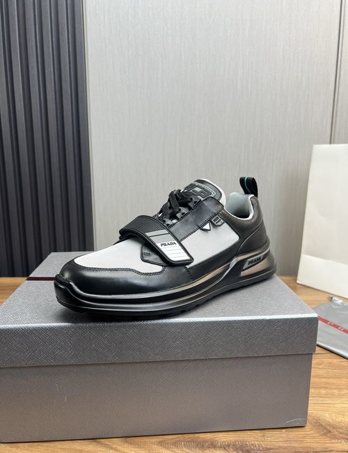 Prada Leather Mesh Stitching Shoes