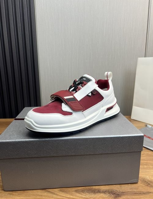 Prada Leather Mesh Stitching Shoes