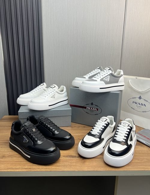 Prada Cow Leather Casual Shoes With Original Sole