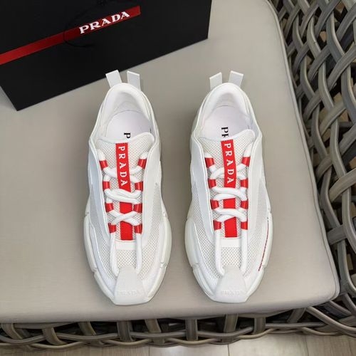 Prada Luna Rossa Platform Stitched Sneakers