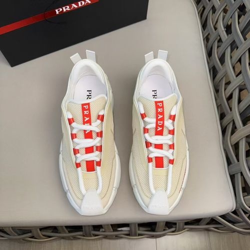 Prada Luna Rossa Platform Stitched Sneakers