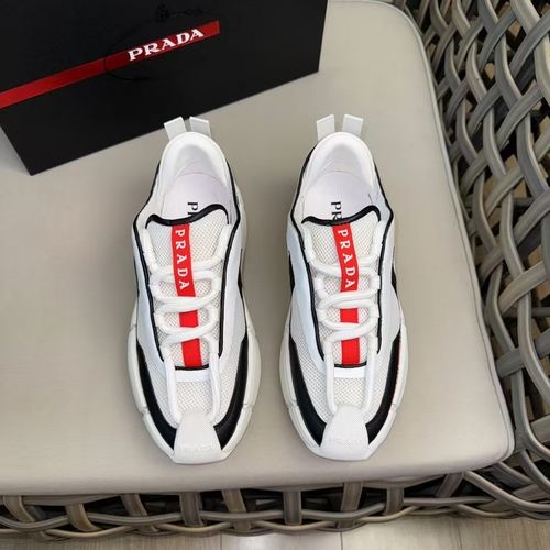 Prada Luna Rossa Platform Stitched Sneakers