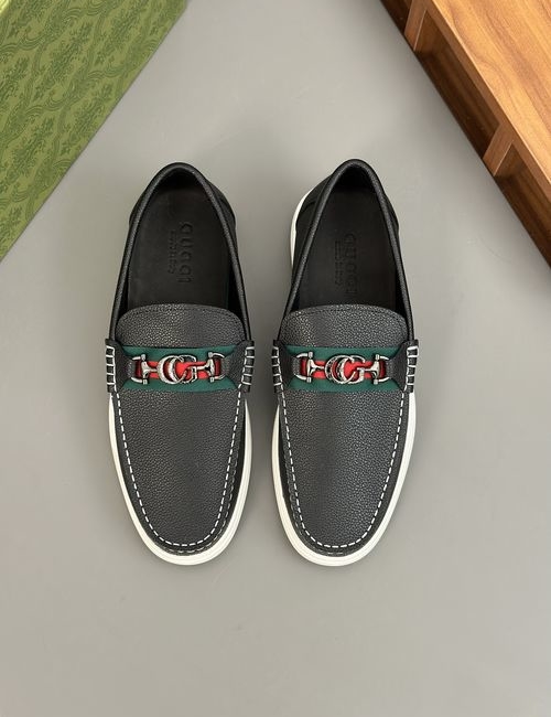 Gucci Handmade Leather Loafers Anti-odor Comfortable