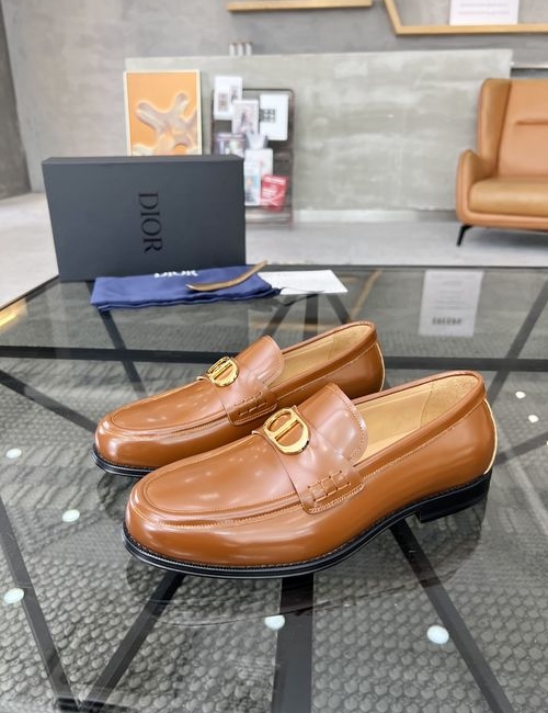 Christian Dior CD Slip-on Leather Sole Dress Shoes
