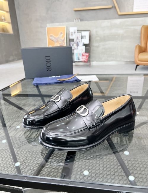 Christian Dior CD Slip-on Leather Sole Dress Shoes