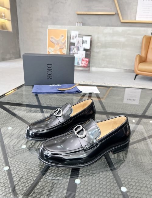 Christian Dior CD Slip-on Leather Sole Dress Shoes