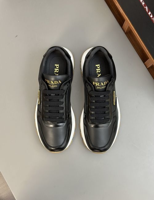 Prada Cowhide Fabric Stitched Casual Sneakers