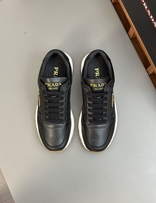 Prada Leather Fabric Casual Sports Sneakers